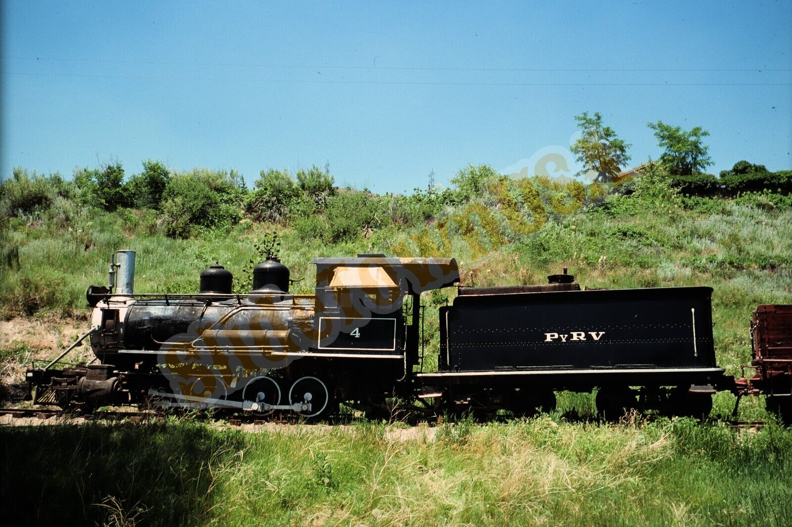 Vtg 1975 Train Slide 4 PyRV Steam Engine X4N036