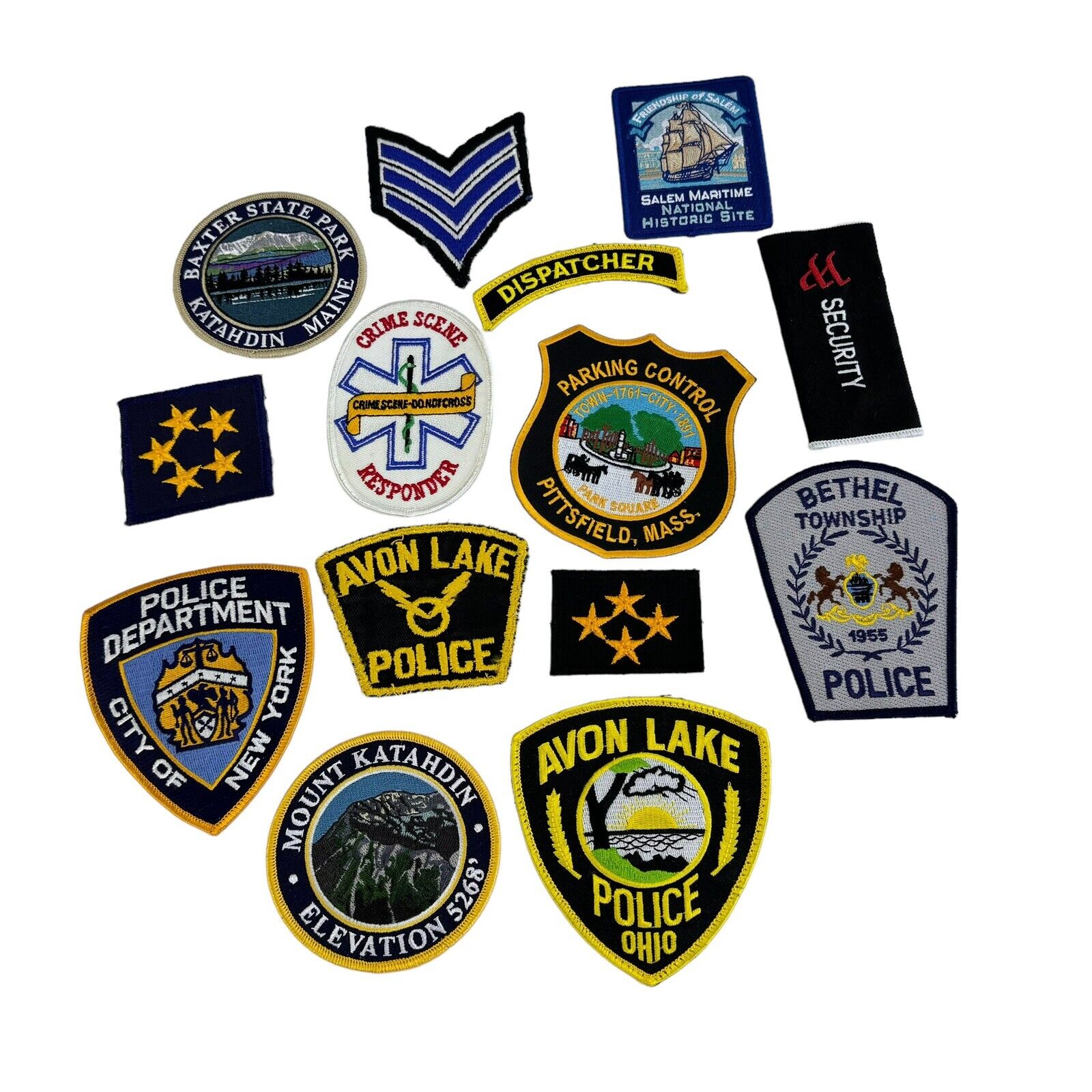 Lot of 14 Patches Police Crime Scene Security Parking Travel Misc