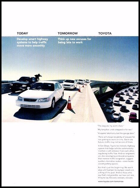 2001 2000 Toyota Camry Highway Original Advertisement Car Print Ad D89