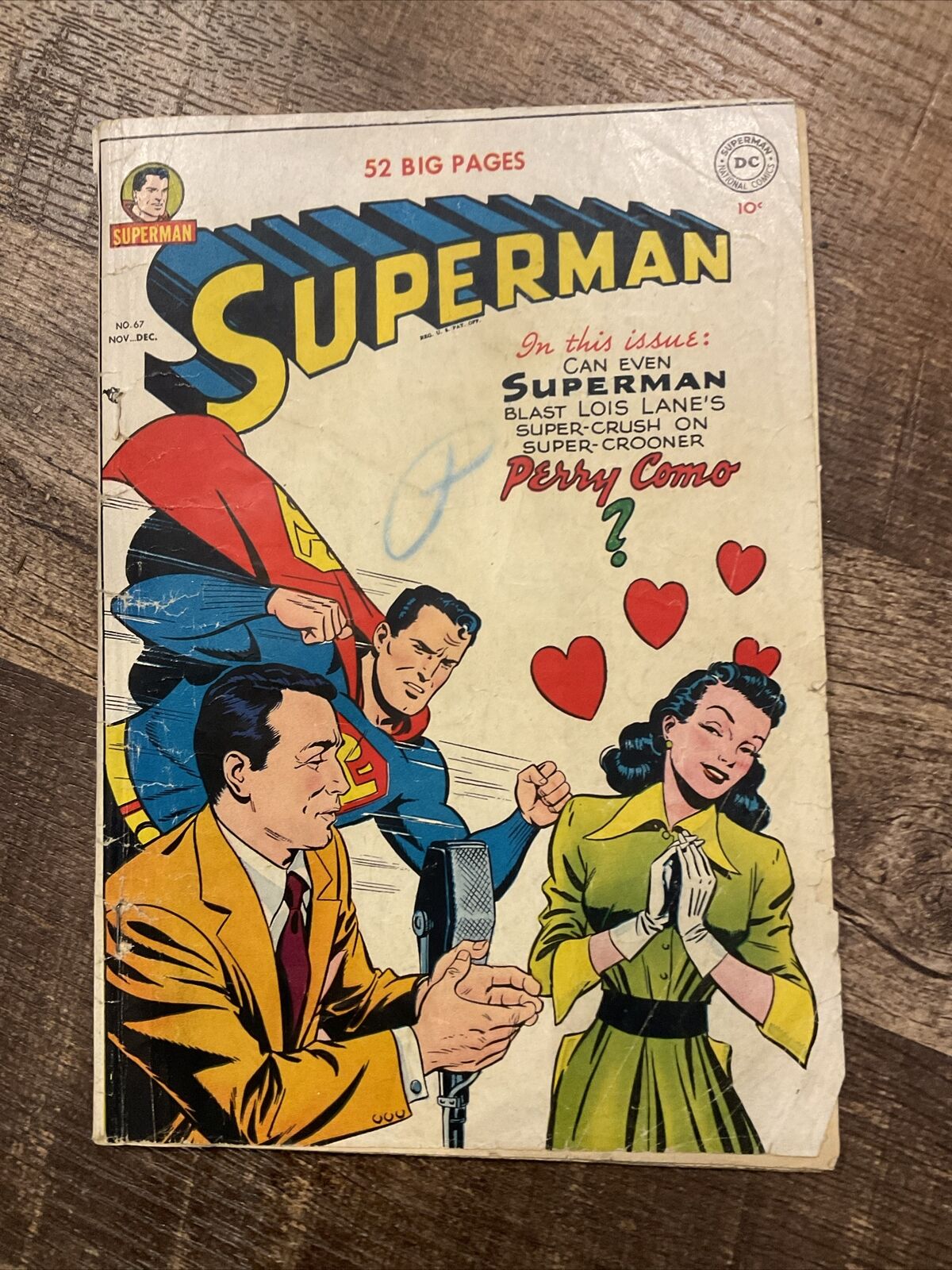 Superman #67 - D.C. Comics 1950  Perry Como appearance. SCARCE