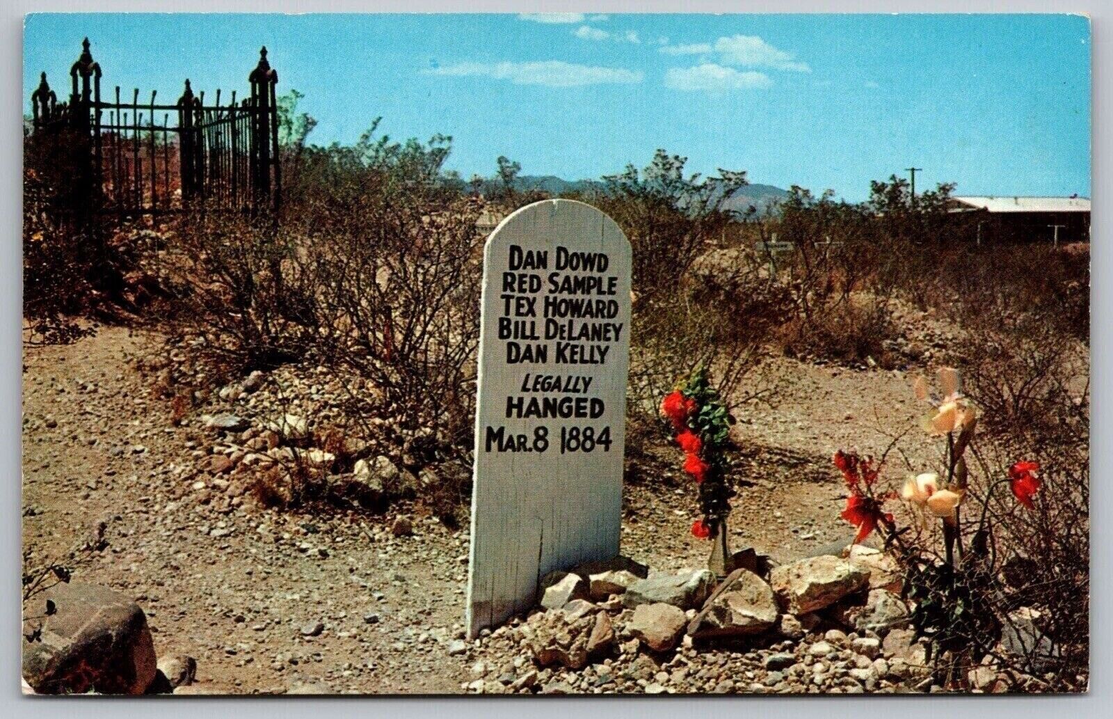 Tombstone Arizona Ar Boothill Graveyard Graves Of Dowd Samples Howard Postcard
