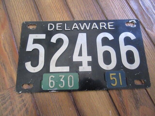 1951 Delaware license plate