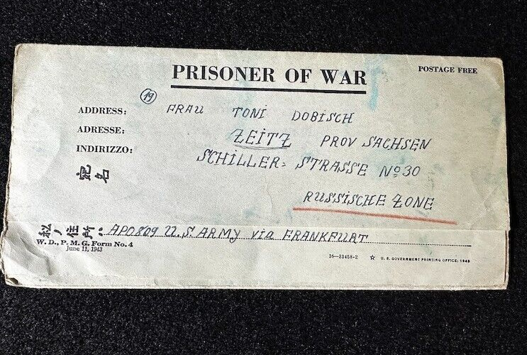 Original WWII POW Mail - German Soldier Mail - Russian Zone 1946 - Rare