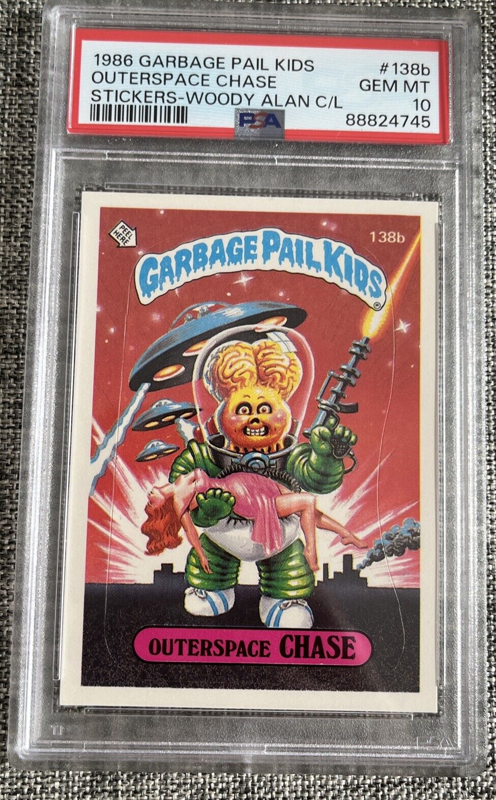 💎 1986 GARBAGE PAIL KIDS 138b Outerspace CHASE Woody Allen SERIES 4 PSA 10 Mint