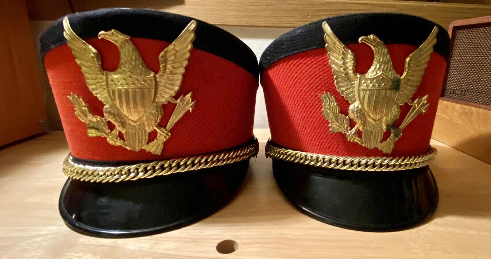 Vintage Pair of High School Marching Band Hats