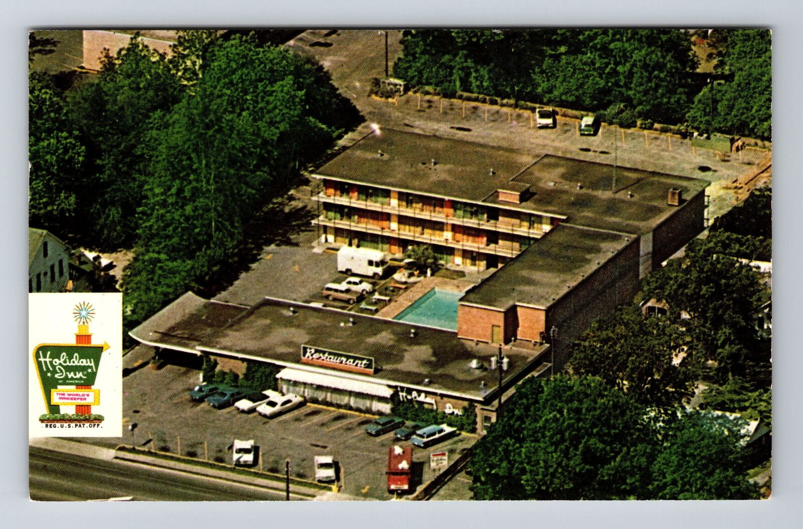 Sumter SC-South Carolina, Holiday Inn, Aerial View, Vintage Postcard