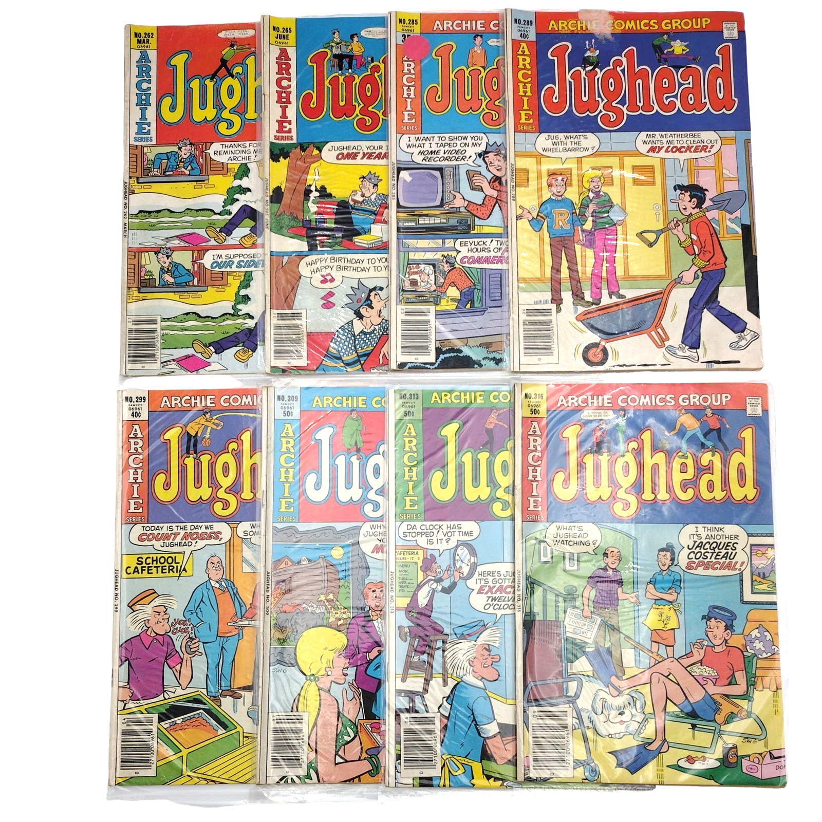 Lot of 8 Jughead Comics Archie 262 265 285 289 299 309 313 316 FN - VG 1977 1981