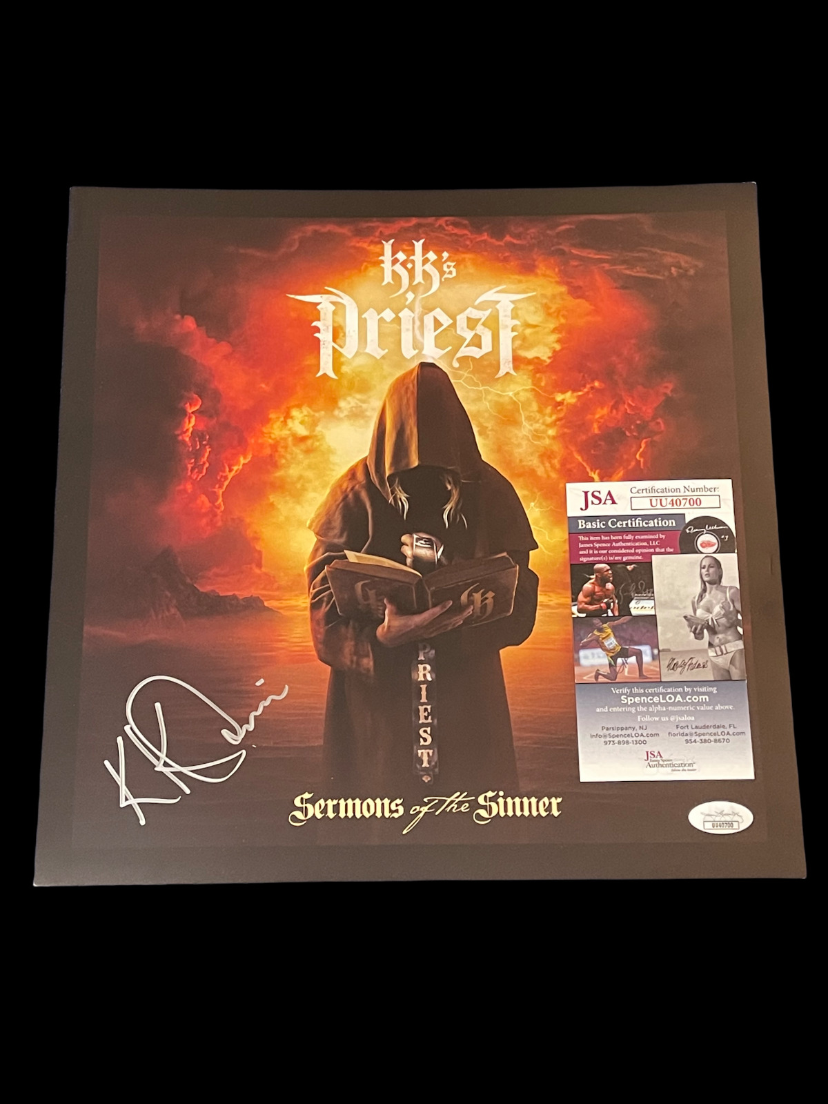 K. K. Downing KK's Priest Judas Priest Signed Autograph Record 12x12 Photo JSA