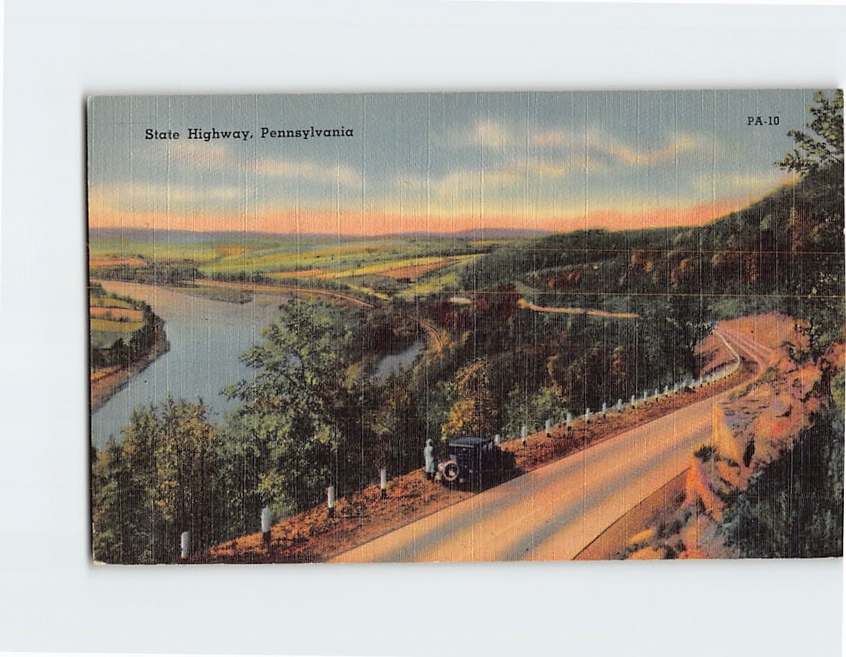 Postcard State Highway Pennsylvania USA North America