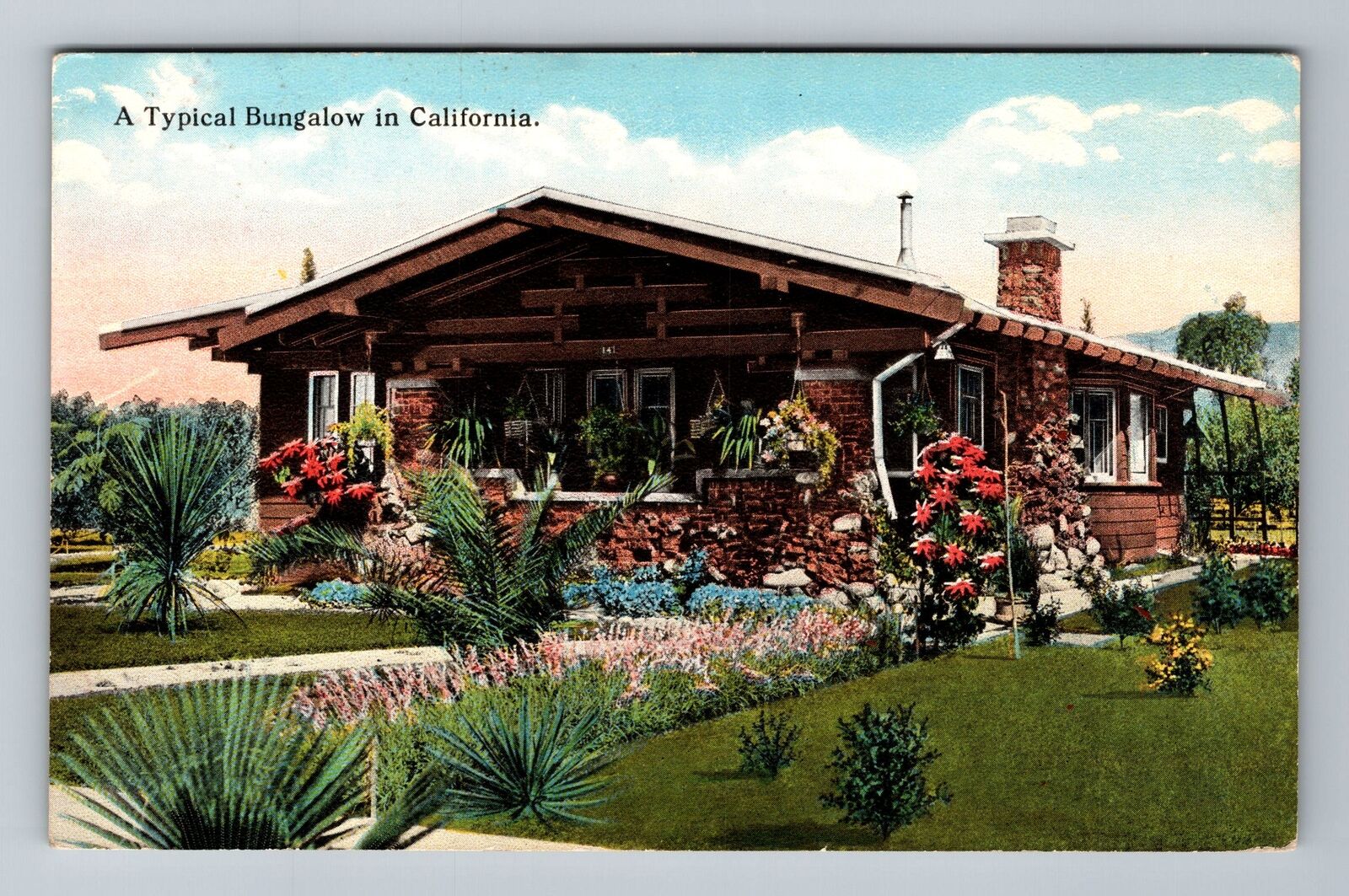 CA-California, A Typical Bungalow In California, Vintage Postcard