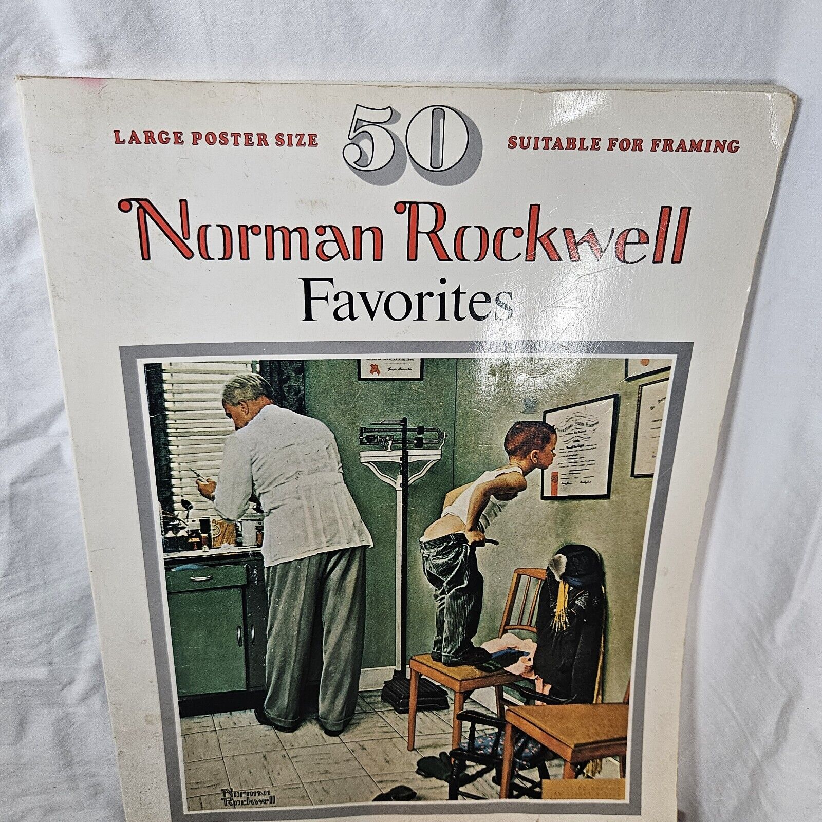 Vintage Large Norman Rockwell 50 Favorites 1977 Paper Back Book 