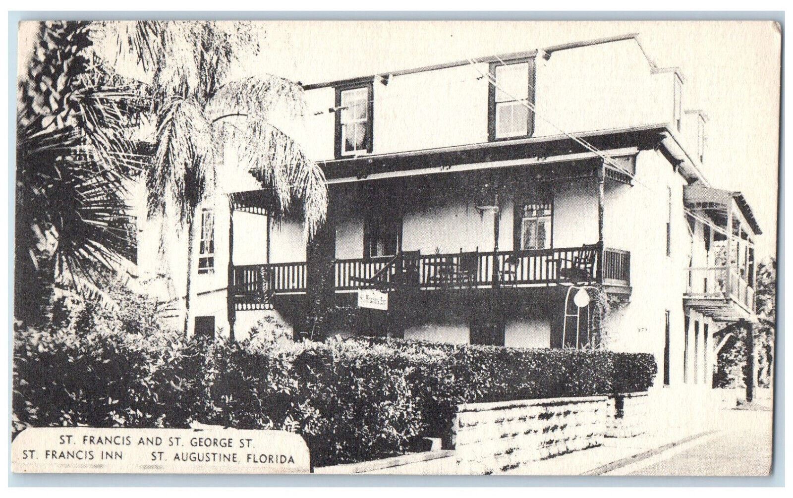 c1940's St. Francis and St. George St. St. Francis St. Augustine FL Postcard