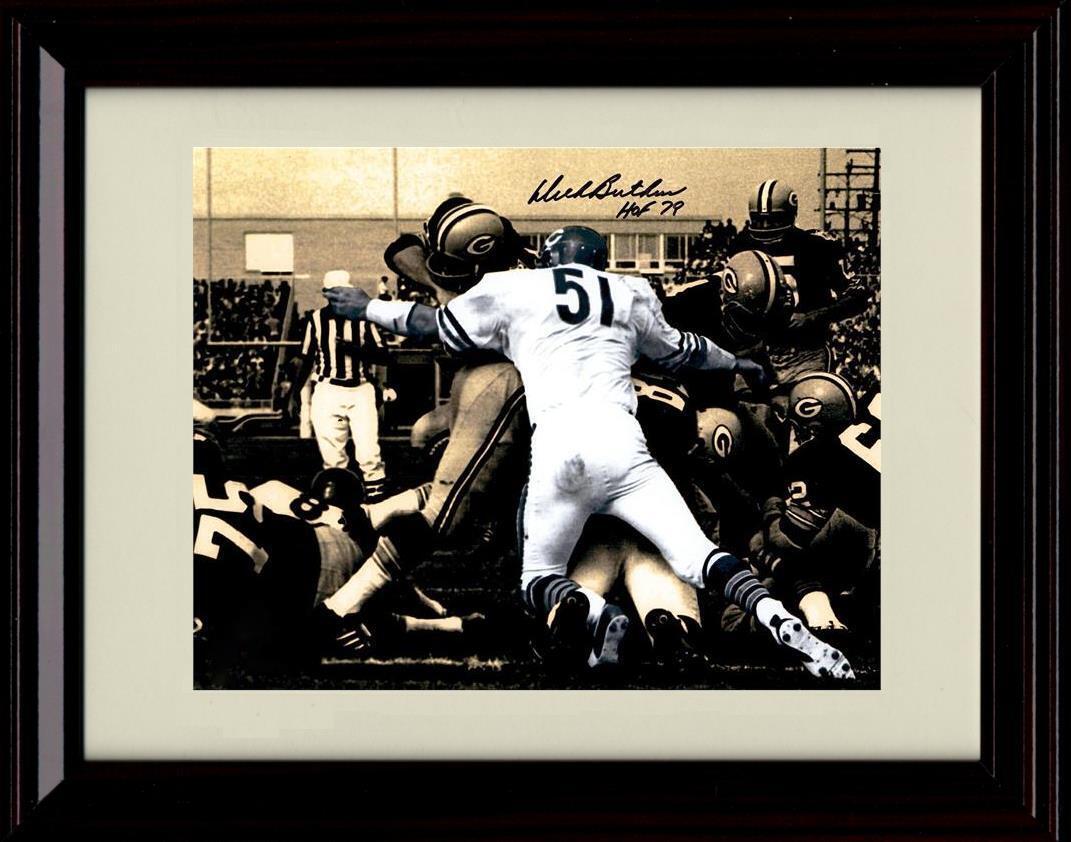 Unframed Dick Butkus - Chicago Bears Autograph Promo Print - Action Player