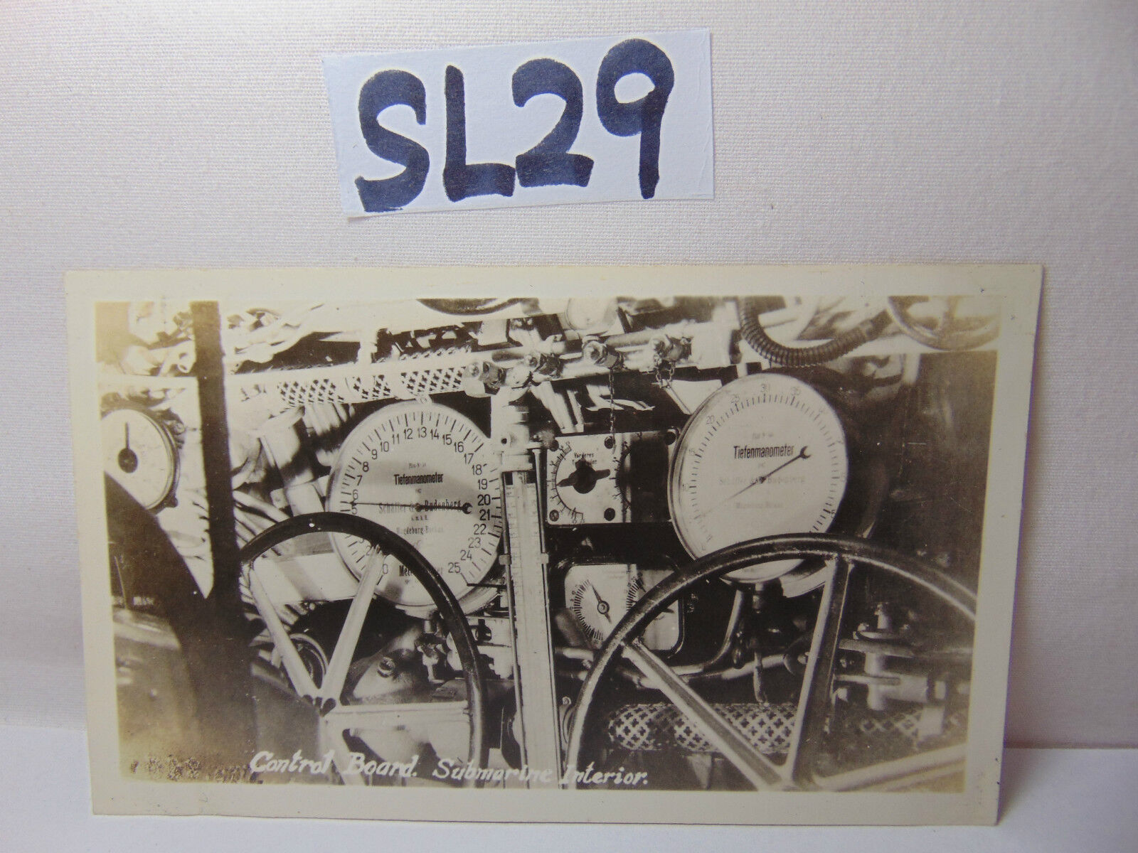 VINTAGE 1920'S US NAVY PICTURE POSTCARD CONTROL BOARD SUBMARINE INTERIOR SUB C39