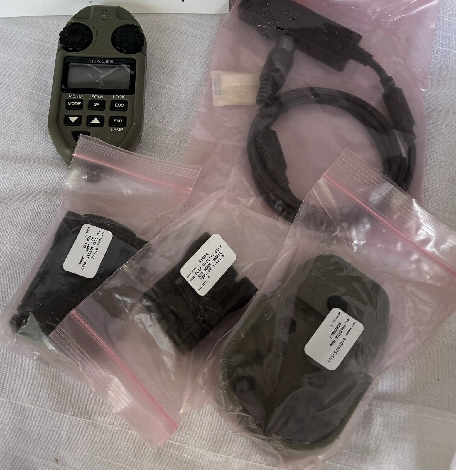 Thales MA6795 remote control with GPS system, Cable Connector,Holster, Belt Clip