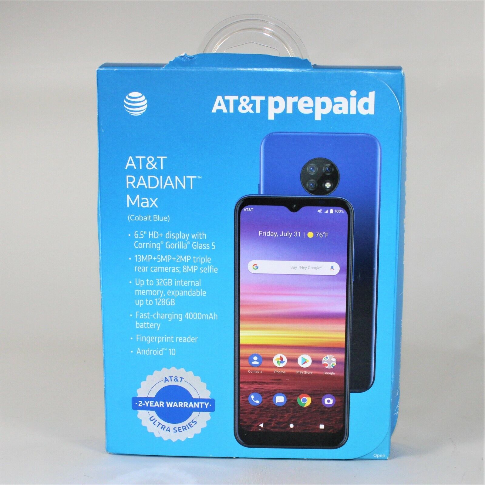 AT&T Prepaid Smartphone AT&T Radiant Max, Cobalt Blue (SN: 244865638040583362)