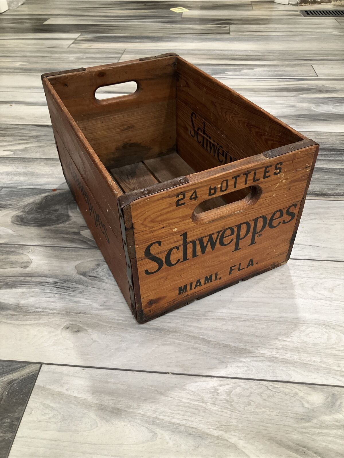 Schweppes Wood Crate  Miami Florida 1954 Great Condition