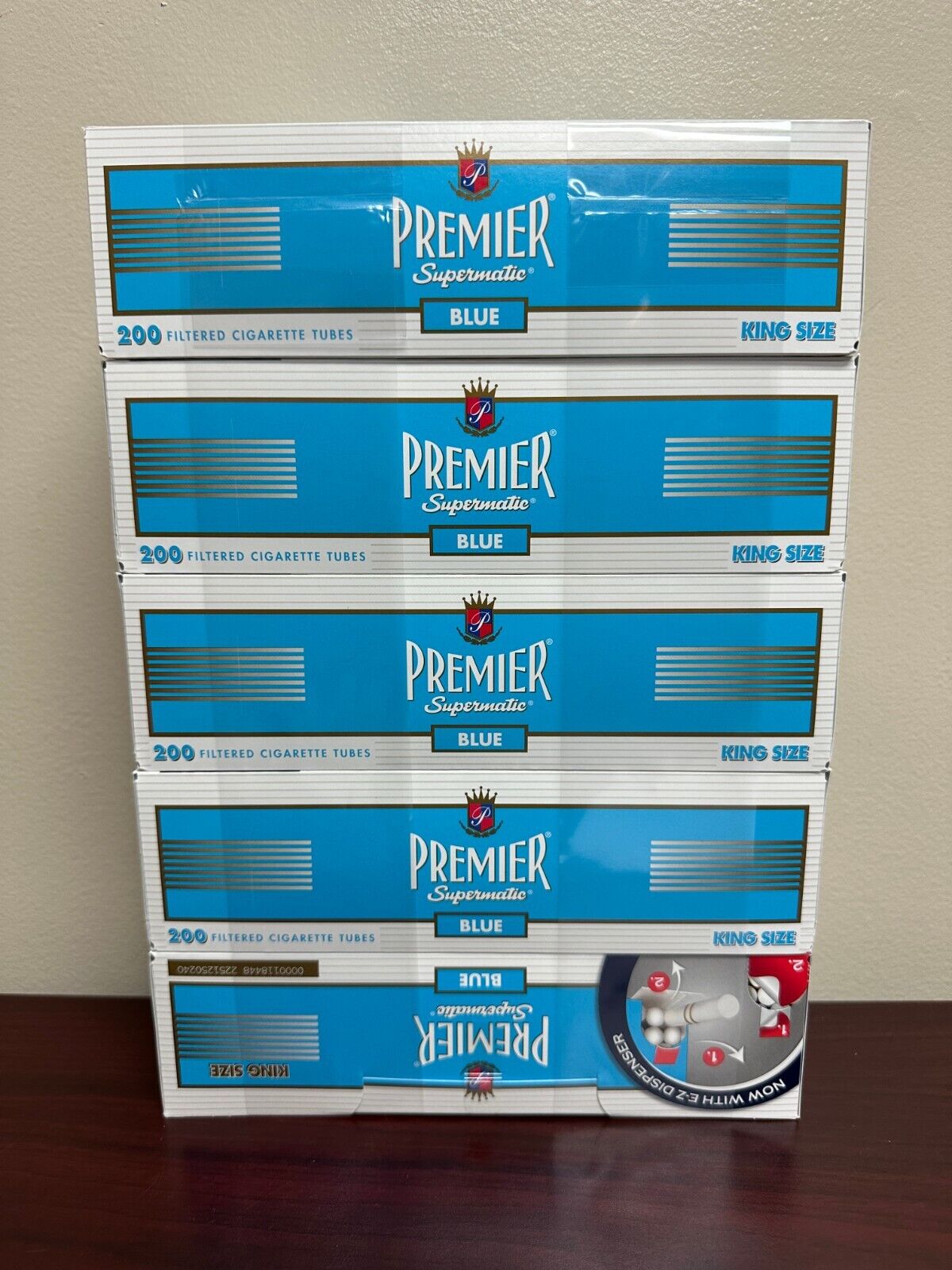 Premier Supermatic Blue Light King Size -5 Packs Cigarette Tubes