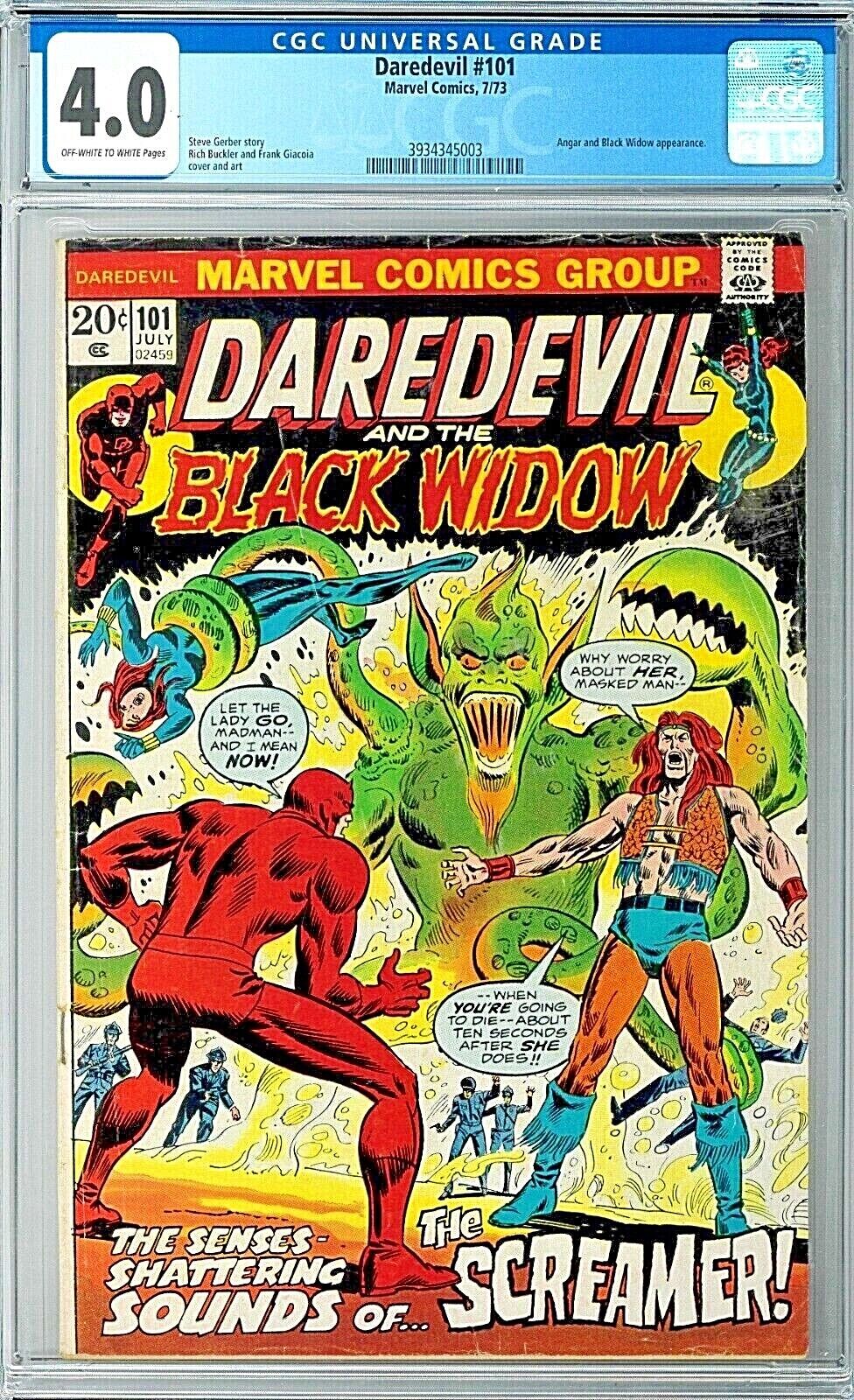 Daredevil #101 CGC 4.0 (Jul 1973, Marvel) Gerber, 1st full Angar the Screamer