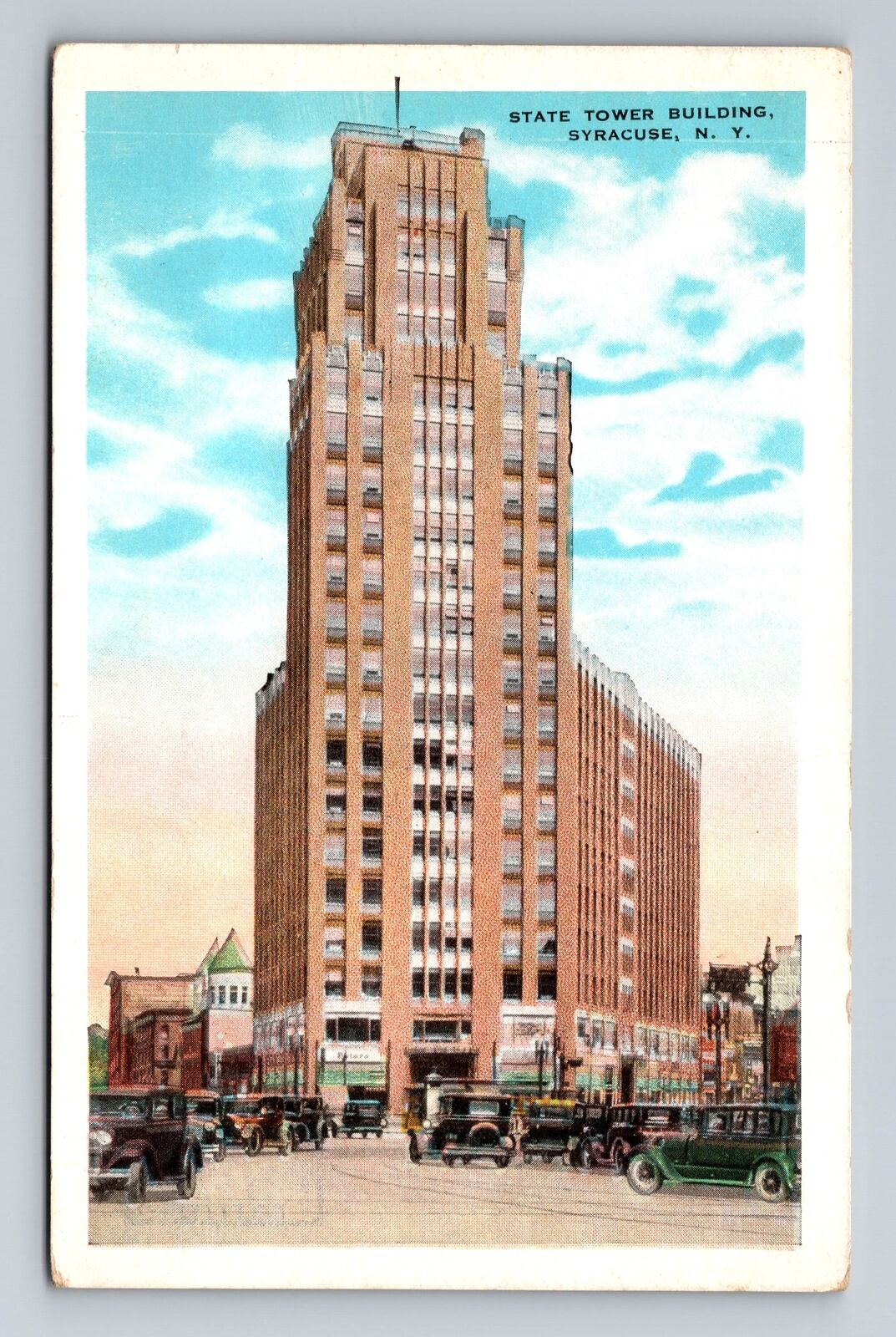 Syracuse NY-New York, State Tower Building, Antique Souvenir Vintage Postcard