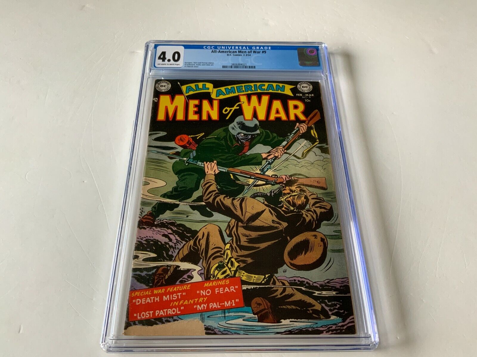 ALL AMERICAN MEN OF WAR 9 CGC 4.0 CLASSIC GAS MASK COVER PRE CODE DC COMIC 1954