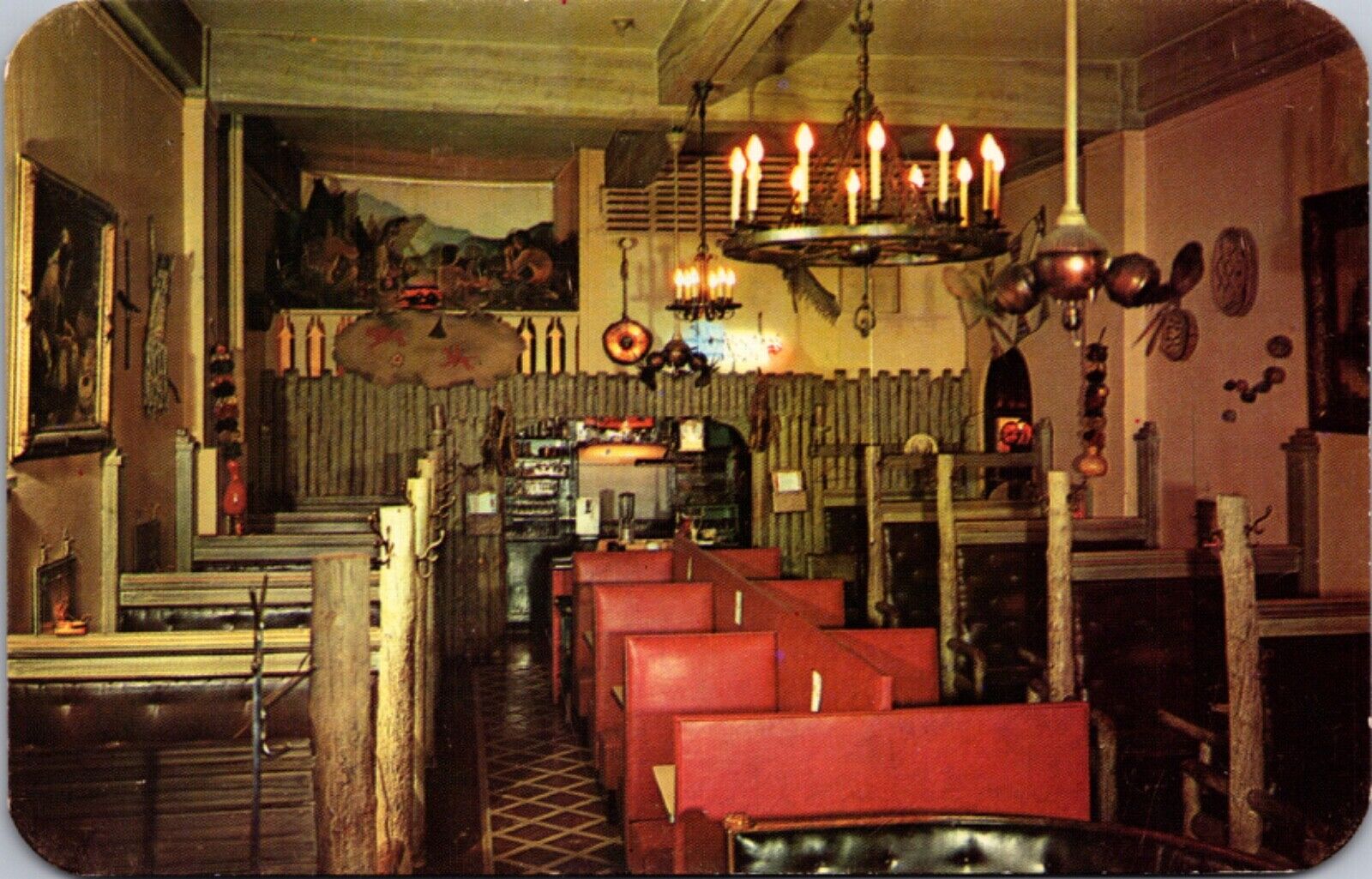Postcard Interior of The Indian Grill Restaurant in Colorado Springs, Colorado