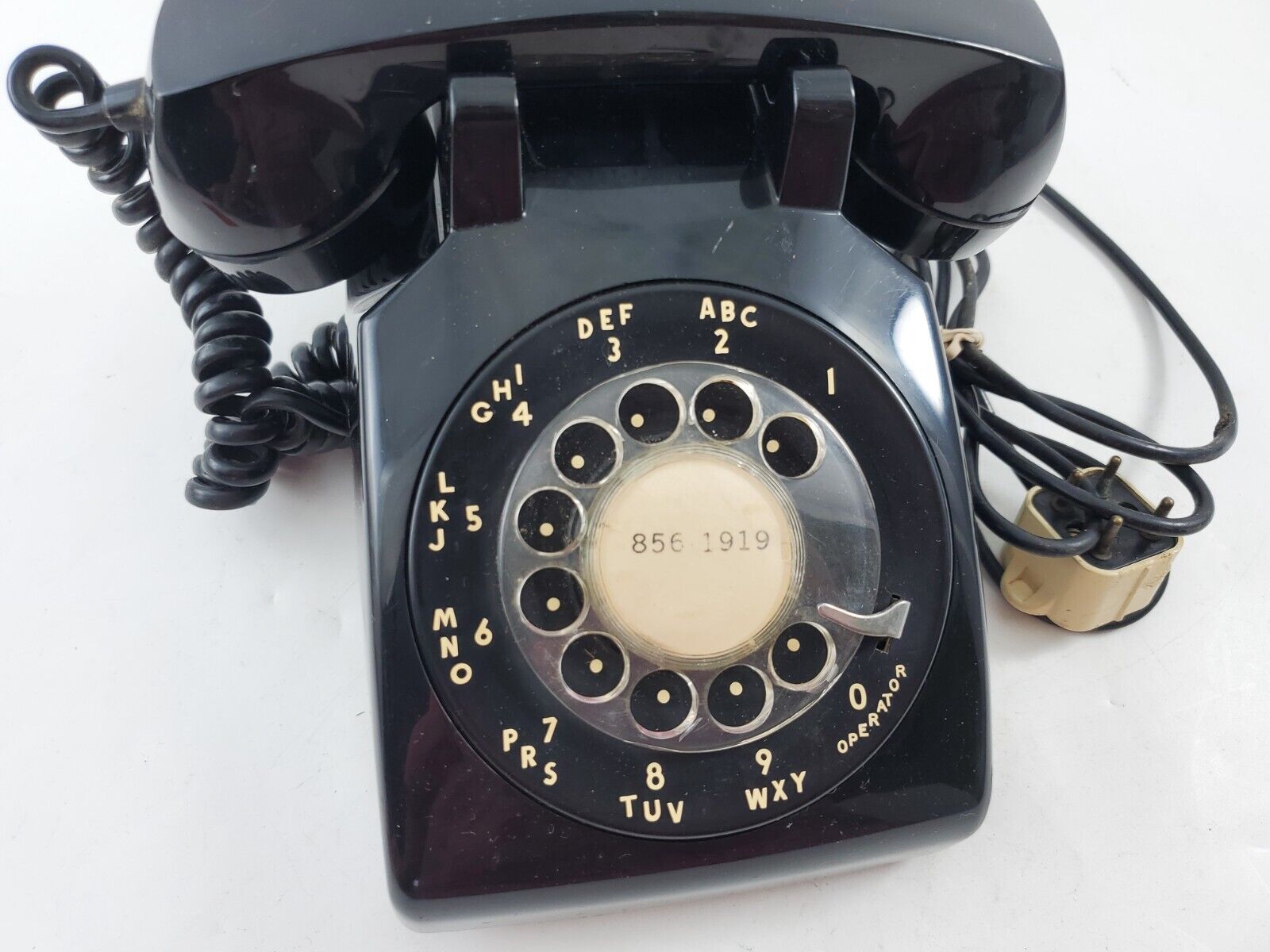 Vintage ITT  Black Rotary Desk Phone Old School Telephone