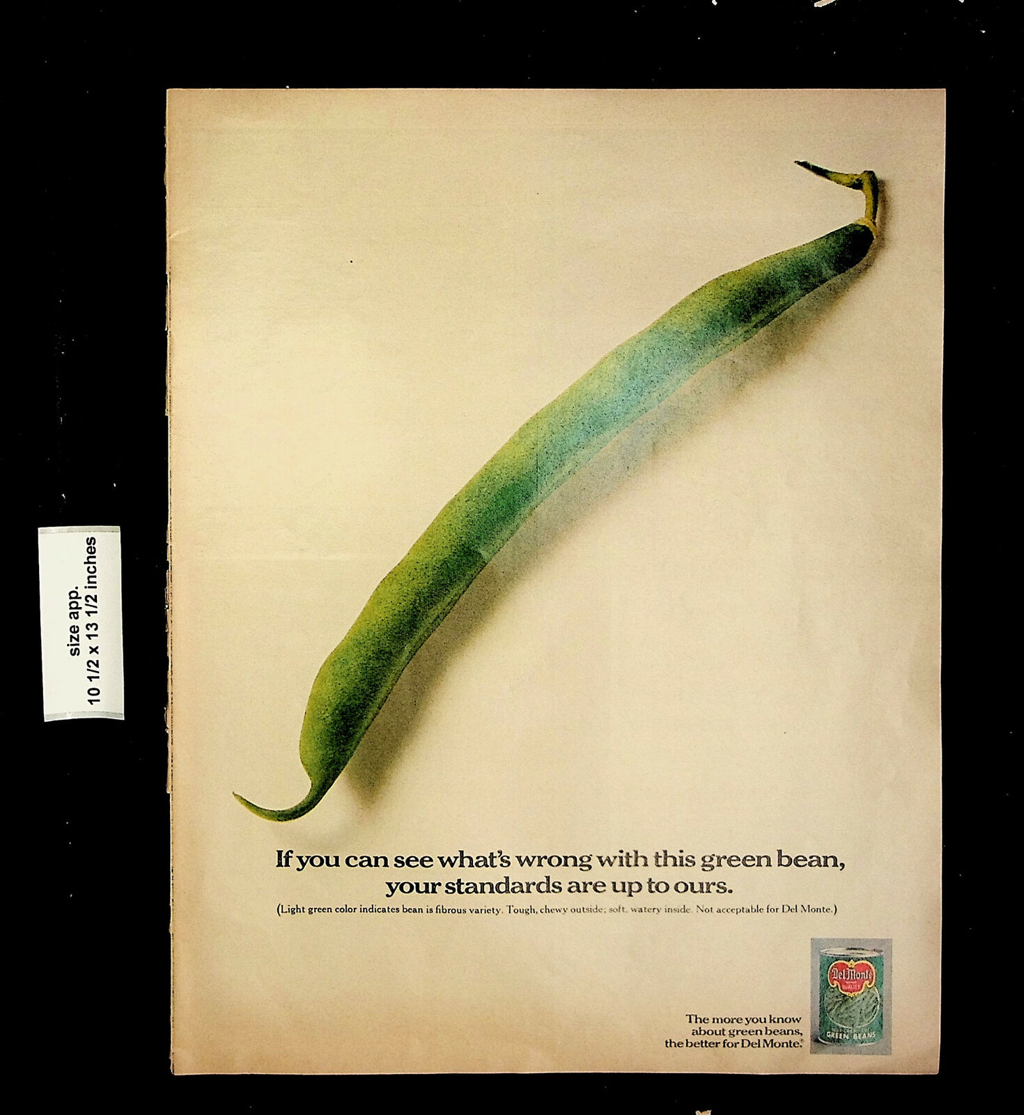1970 Del Monte Green Beans Can Vegetables Vintage Print Ad 24642