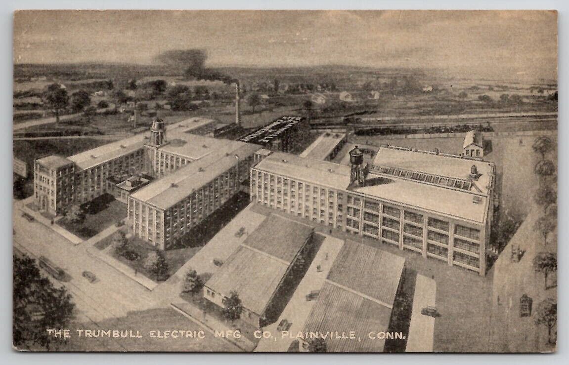 Trumbull Electric Mfg Co Plainville CT Connecticut Postcard A40