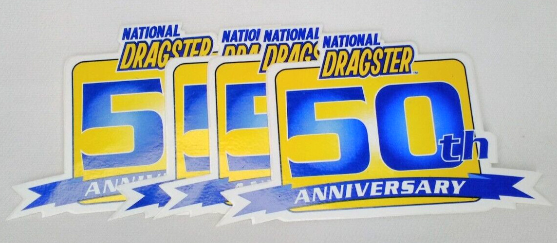 National Dragster 50th Anniversary Decal Set of 4 Vintage Automobilia Rare