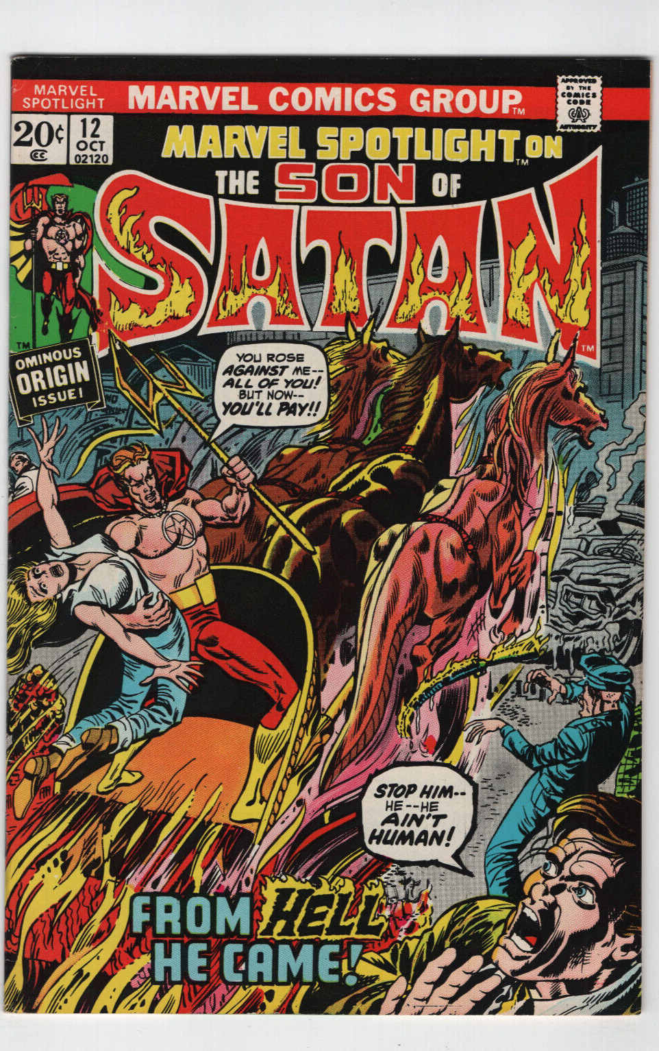 Marvel Spotlight #12 1st Full Appearance Son of Satan & Origin 1973 Horror Comic