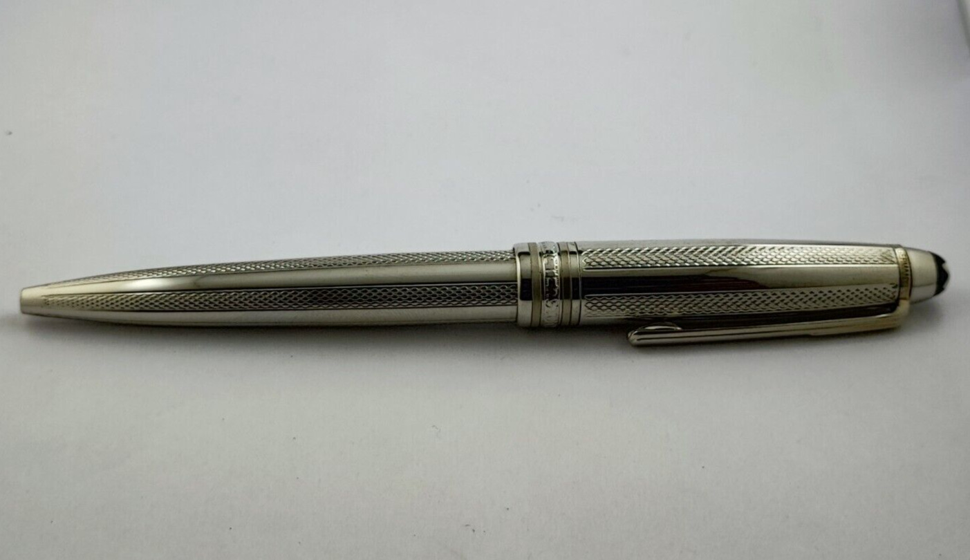 Premium Montblanc Meisterstuck Silver Pen + Silver Cap Roller Ballpoint Pen