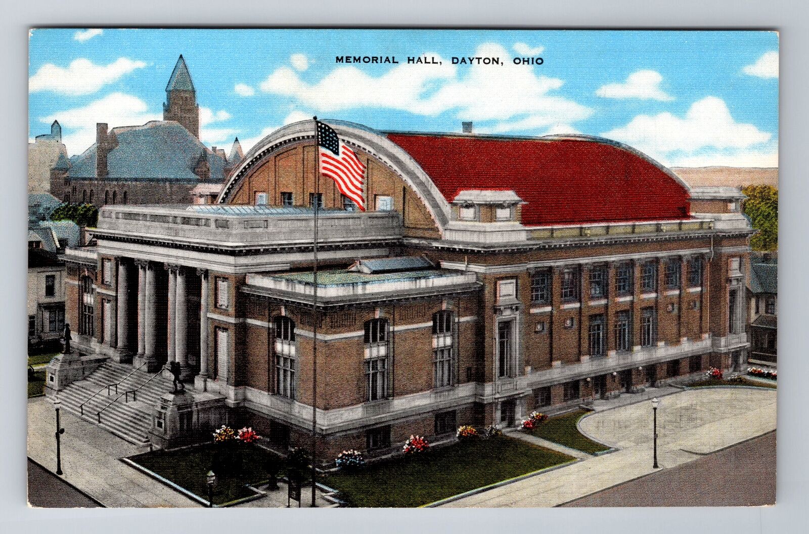 Dayton OH-Ohio, Memorial Hall, Antique Vintage Souvenir Postcard