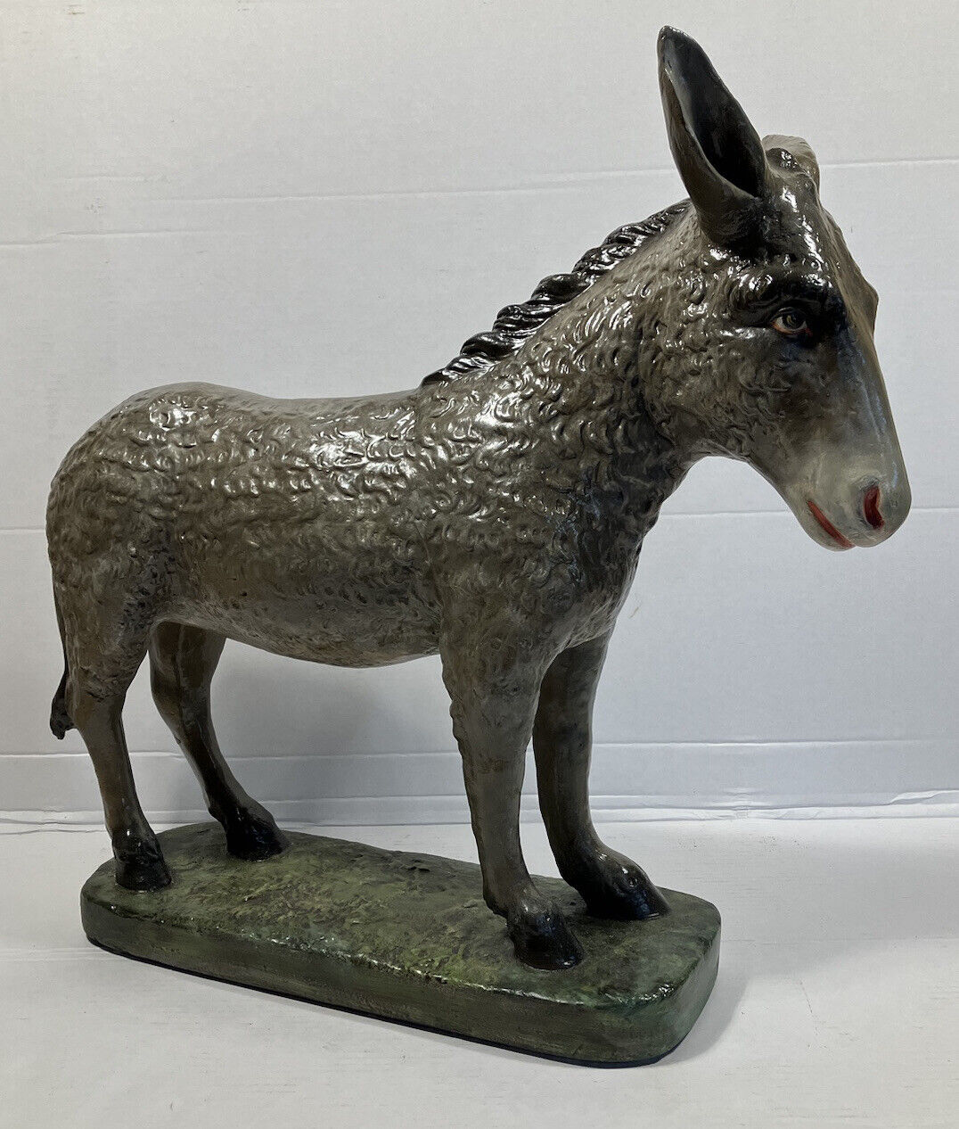 Lg Antique Statue Nativity Donkey frm Catholic Church Restored Exceptional