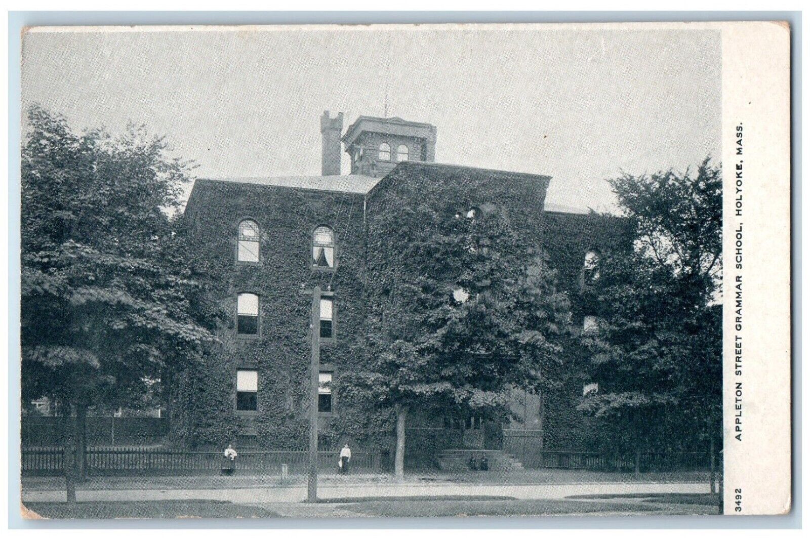 c1905 Appleton Street Grammar School Holyoke Massachusetts MA Vintage Postcard