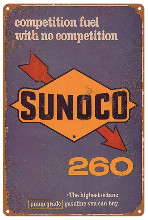 Sunoco 260 Gasoline Vintage Novelty Metal Sign 12
