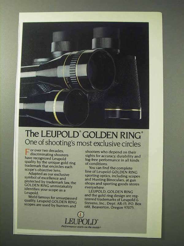 1986 Leupold Scopes Ad - The Golden Ring