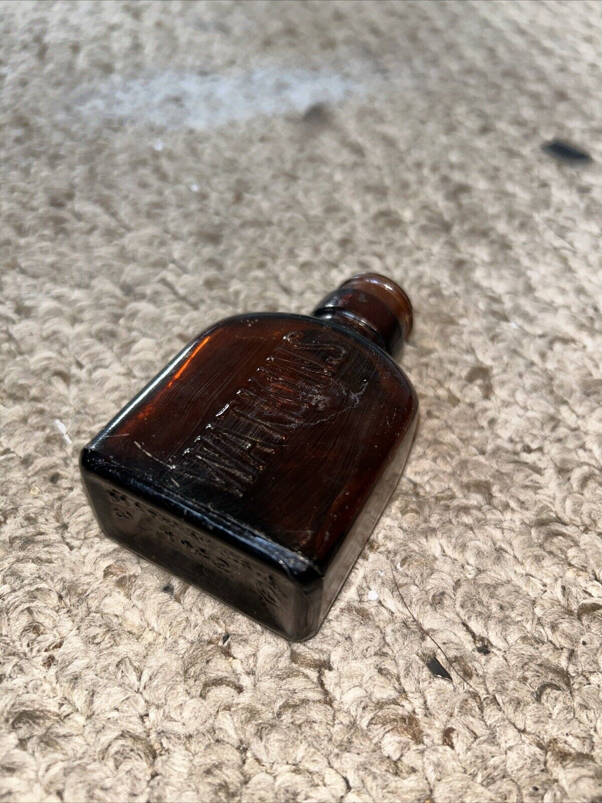 Vintage Amber Glass Watkins Medicine Bottle, Made in USA