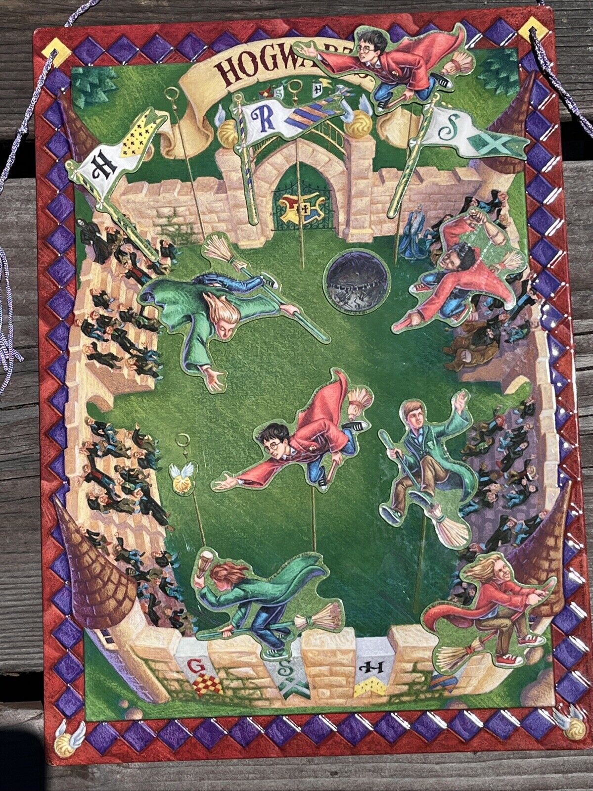 Vintage 2000 Harry Potter Magnetic Quidditch Board And Magnetic Figures +extras