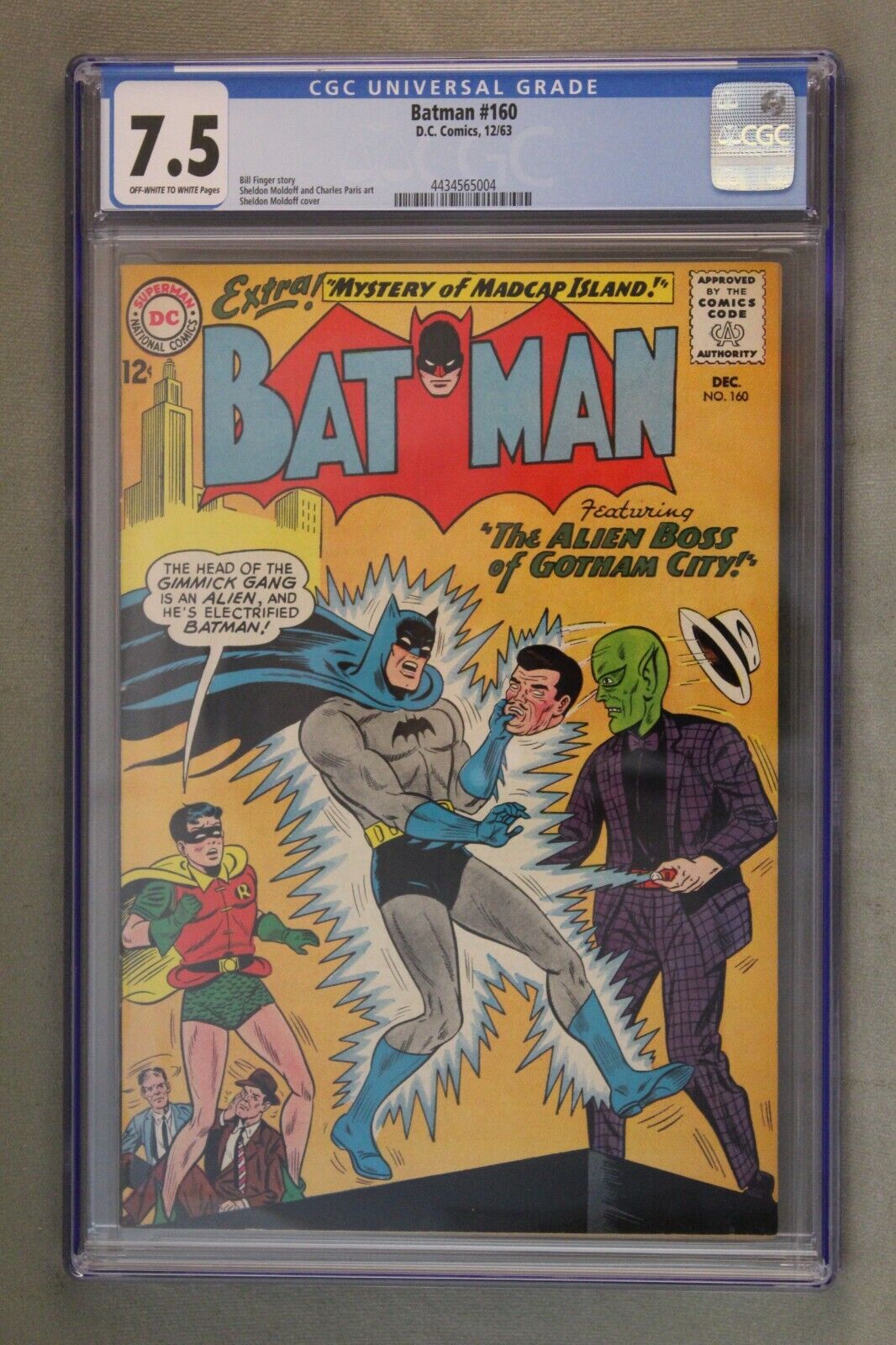 BATMAN #160, D.C. Comics, 12/63 ~ CGC Graded at 7.5 ~ Off-White To White Pages