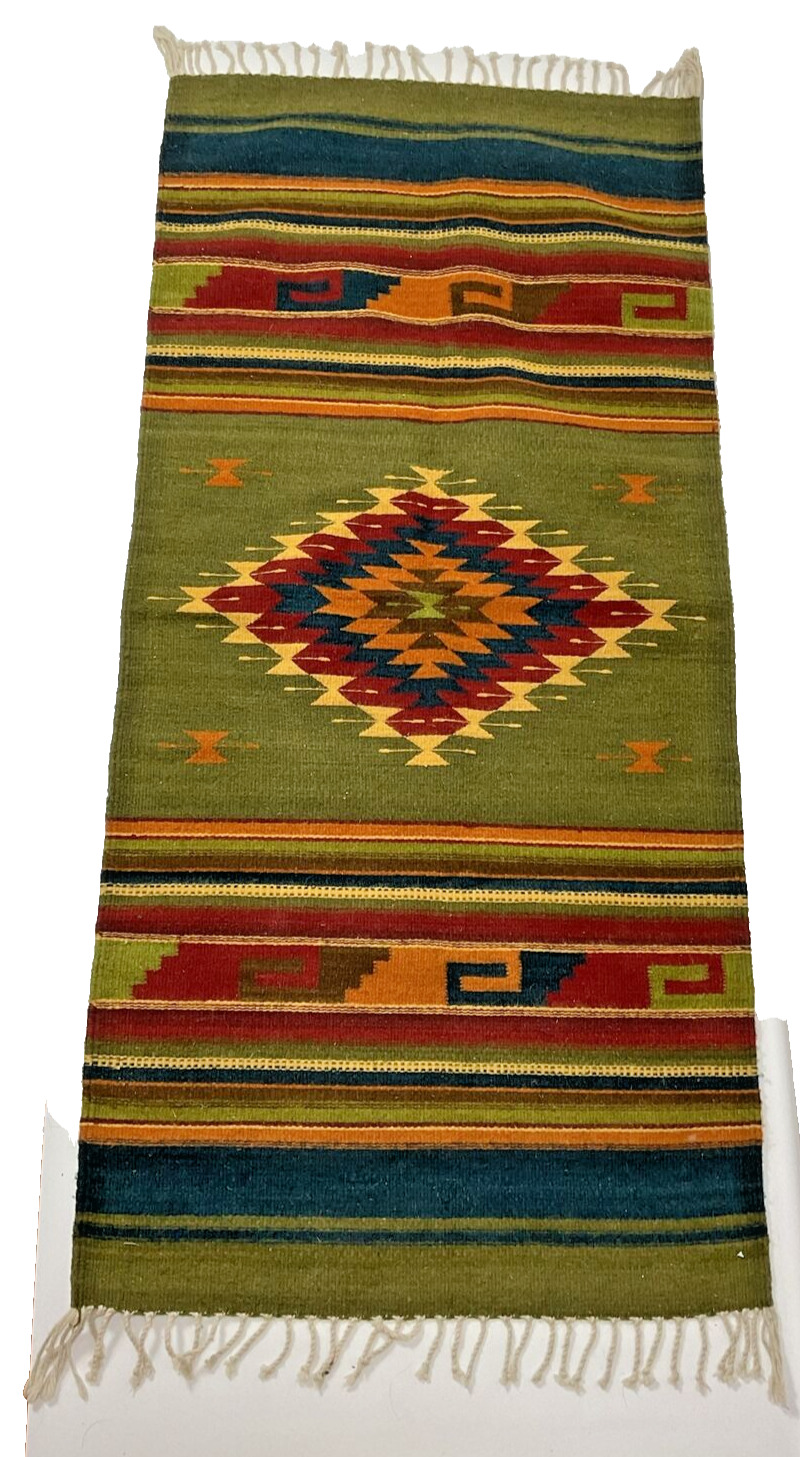 Vintage 70s American Indian Horse Blanket Southwestern Navajo Throw Rug 62”x29”