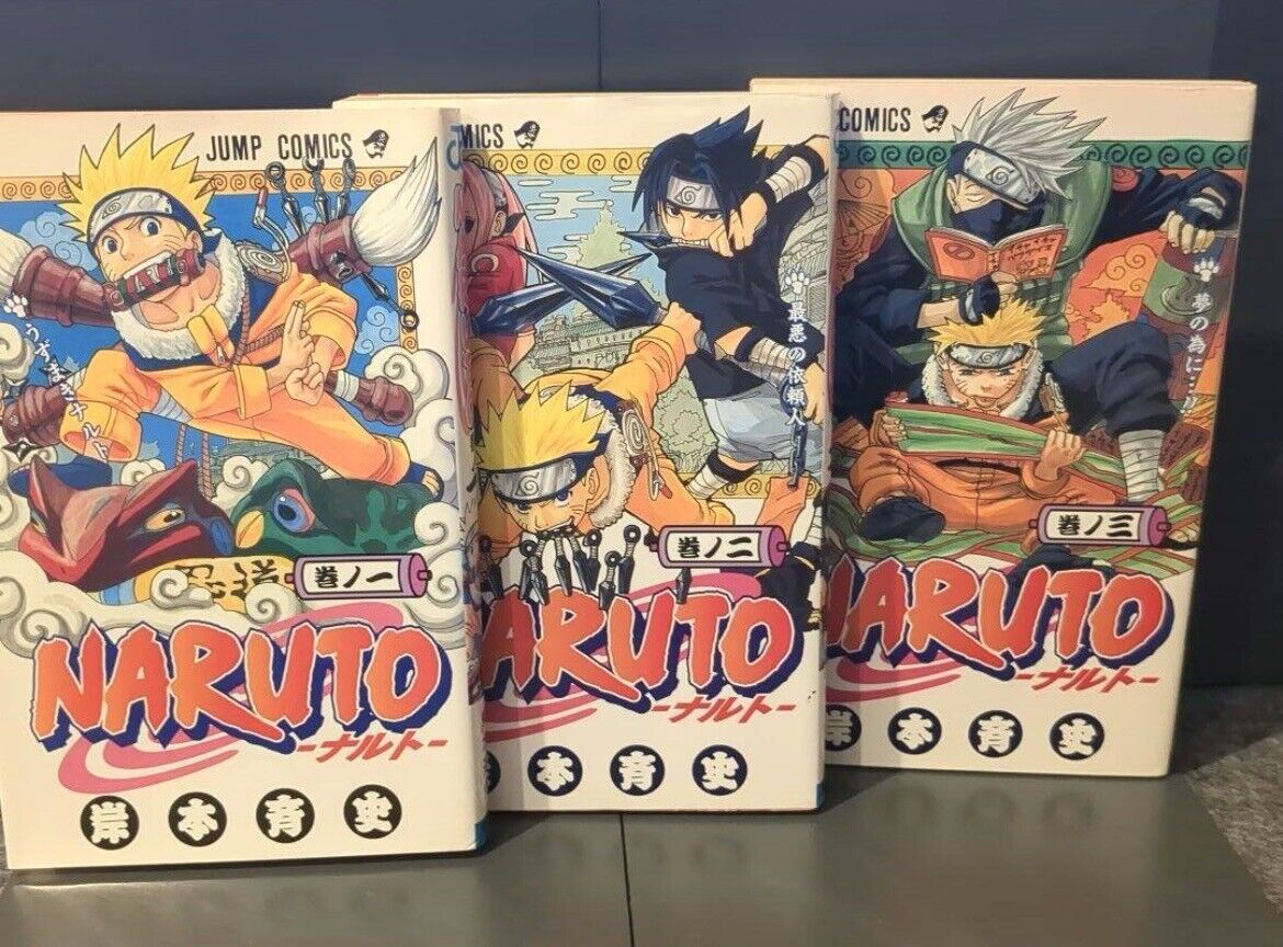 NARUTO vol.1-3 Set First Printing Jump Comic From Japan