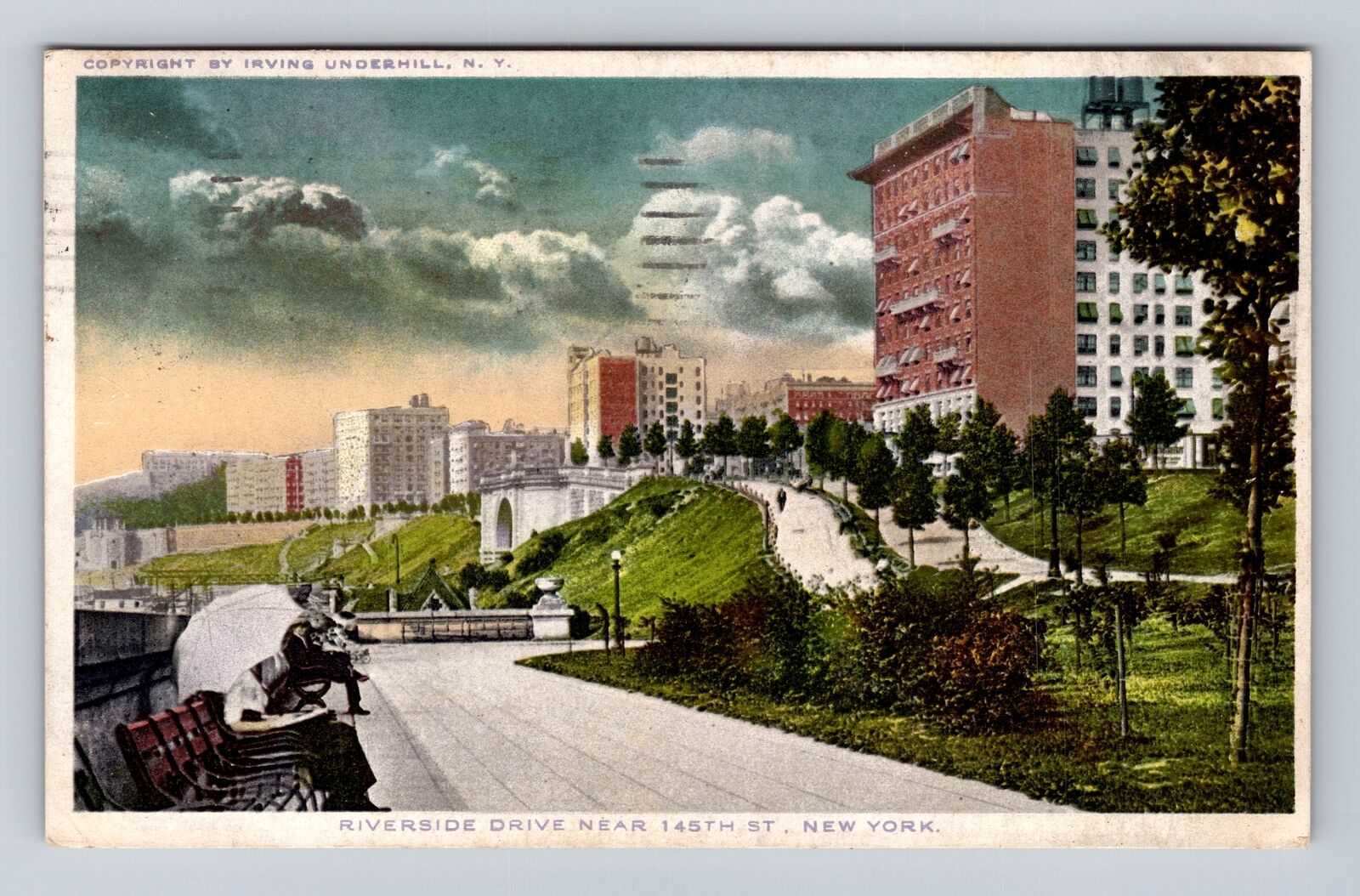 New York City NY, Riverside Drive, Antique, Vintage c1915 Souvenir Postcard