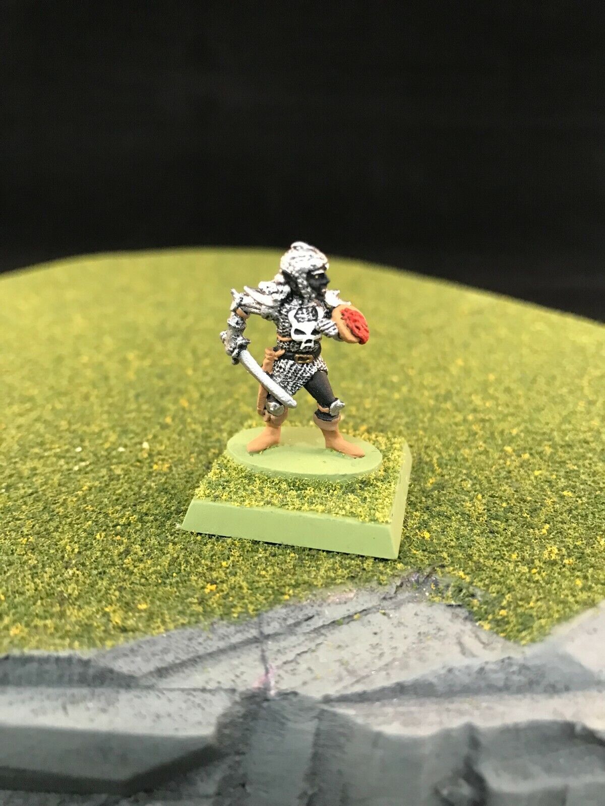 Painted Male Drow Elf Warrior Rogue Miniature - Reaper Grenadier Ral Partha D&D