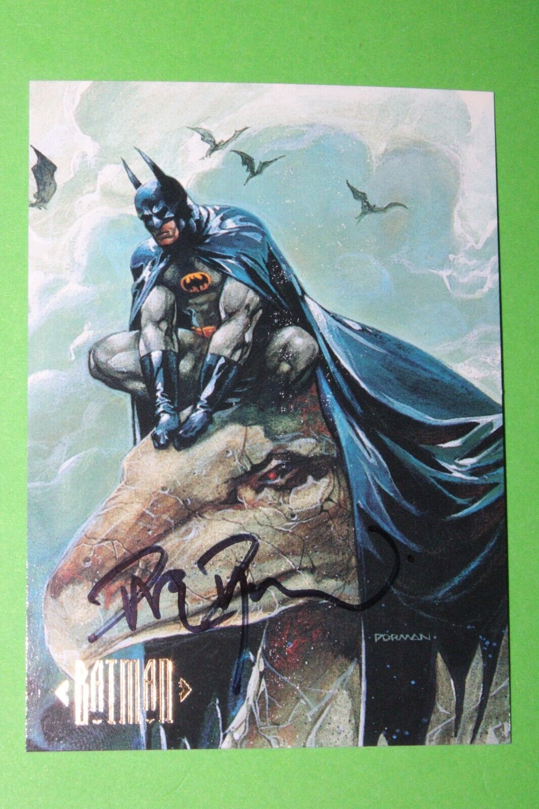 1994 DC MASTER SERIES SIGNED BATMAN #28 CARD DAVE DORMAN SIGNATURE