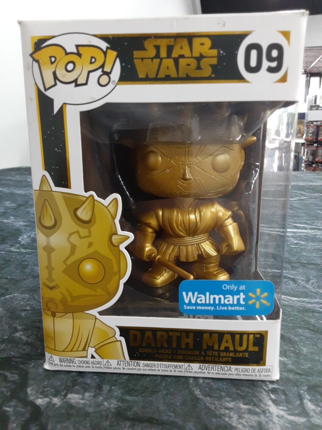 Funko POP Star Wars Walmart Exclusive - #09 Gold Metallic Darth Maul