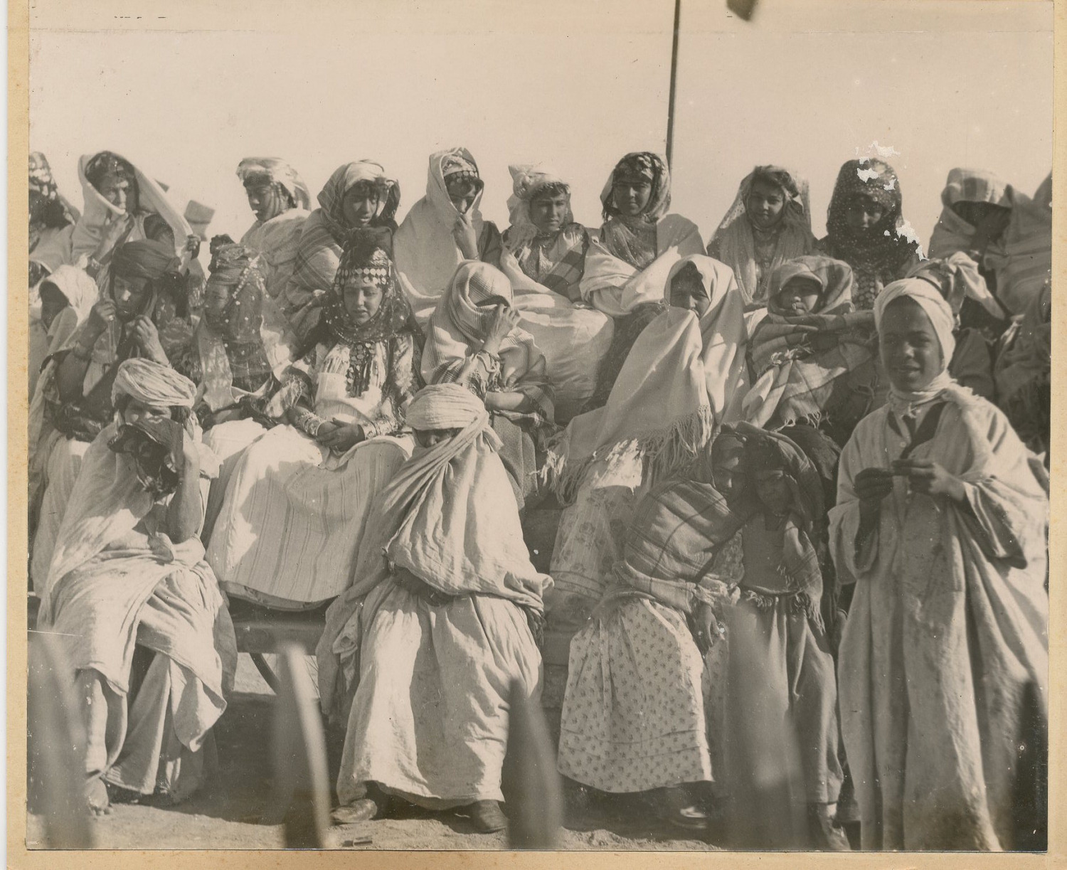 Algeria, Traditional Algerian Costume Vintage Citrate Print.  Citrate Print