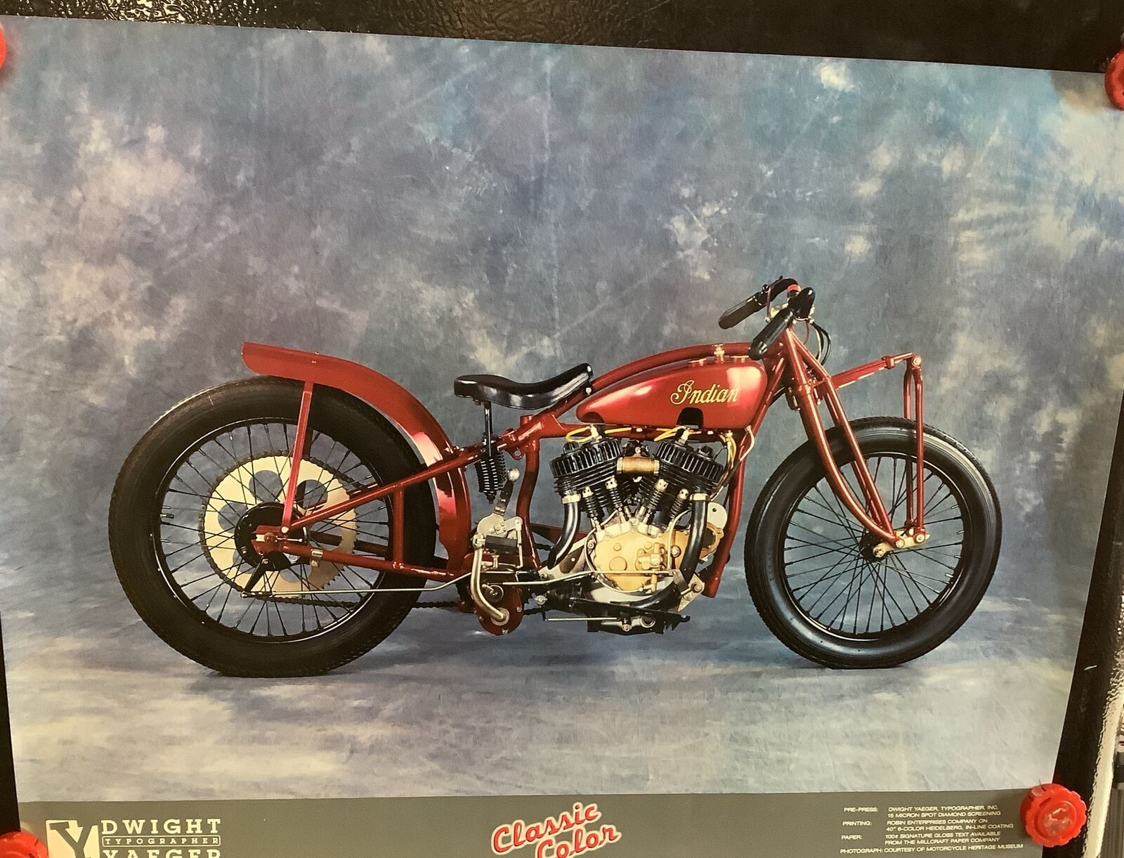 Vintage Indian Motorcycle 22” X 17” Photo Print