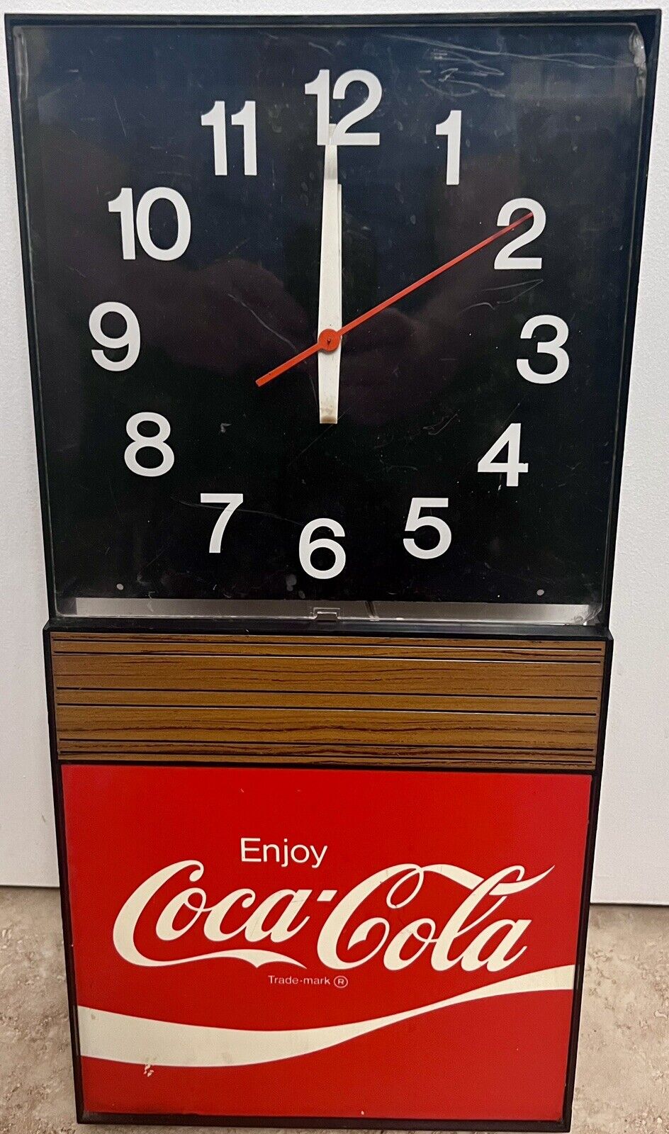 21” Vintage Coca-Cola Wall Clock Sign (NOT WORKING, FOR REPAIR OR PARTS)
