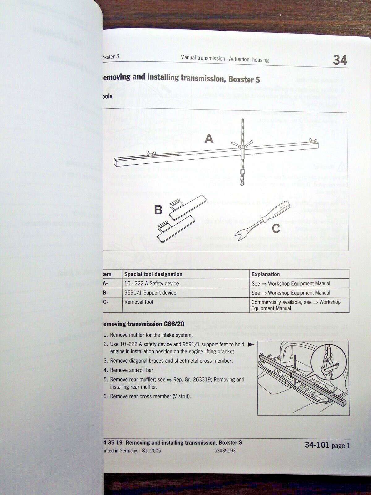 Original 2005  Porsche Boxster Technical Manual SUPPLEMENT. 50+ Pages